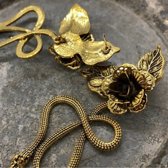 NEW Serpent & Roses Statement Earrings - Picture 9 of 11